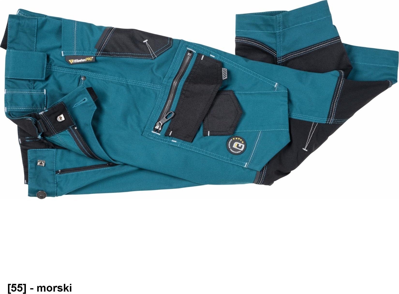 CERVA NEURUM PERFORMANCE 3/4 spodnie - męskie szorty robocze, elastyczny materiał TrifibetexPRO, 6 kieszeni, odblaski - morski 52