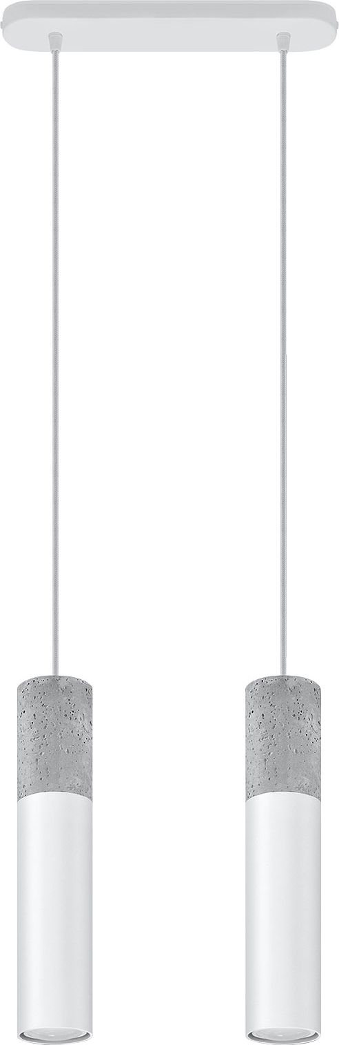 Lampa wisząca Lumes Biała industrialna podwójna lampa wisząca - EX569-Borgis