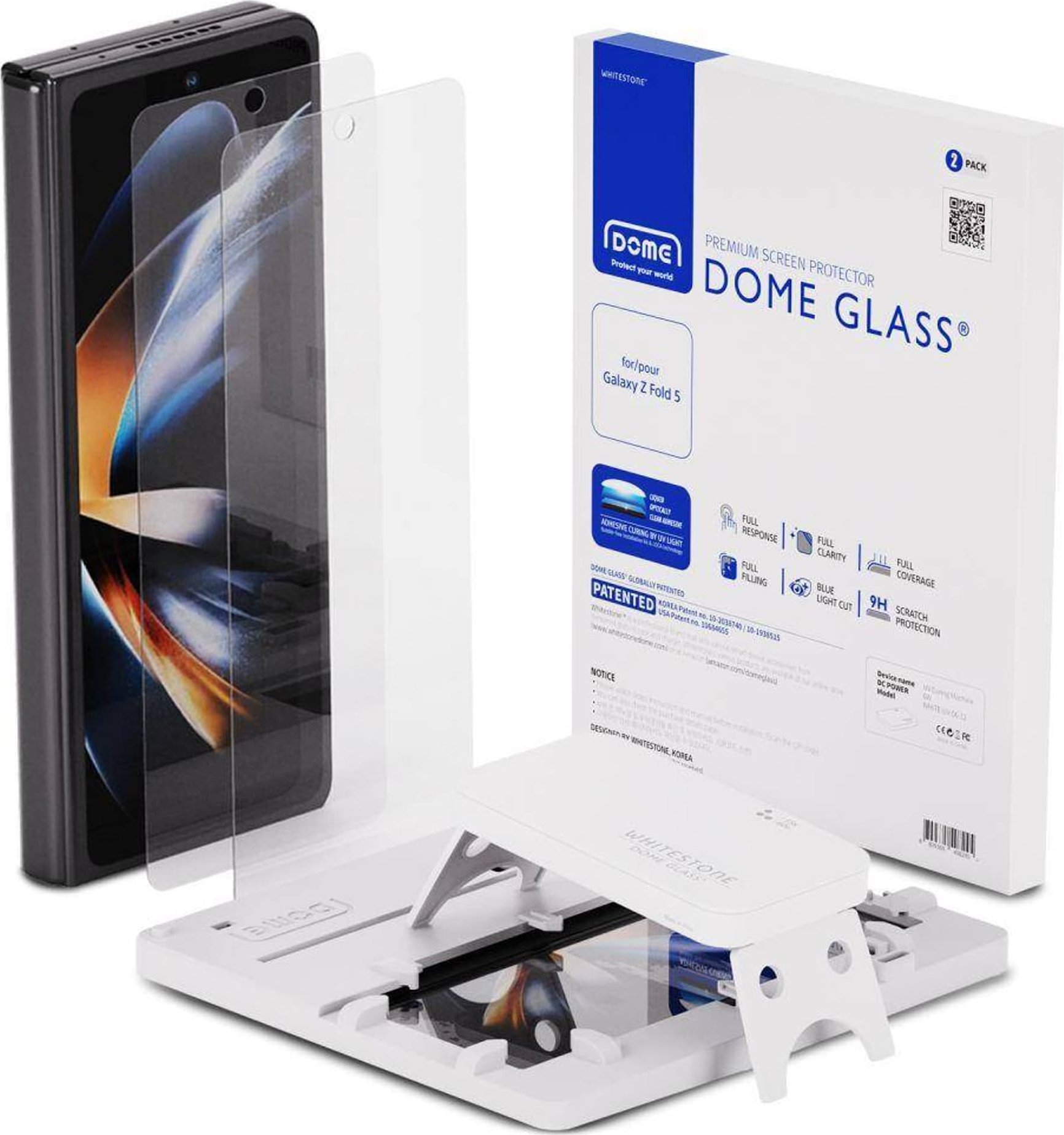 Whitestone Szkło Hartowane 5D UV SAMSUNG GALAXY Z FOLD 5 Whitestone Dome Glass 2-Pack Clear