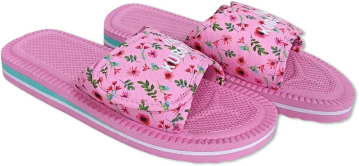 Piankowe klapki Kubota - Rzep Rozmiar 40 - Kwiaty