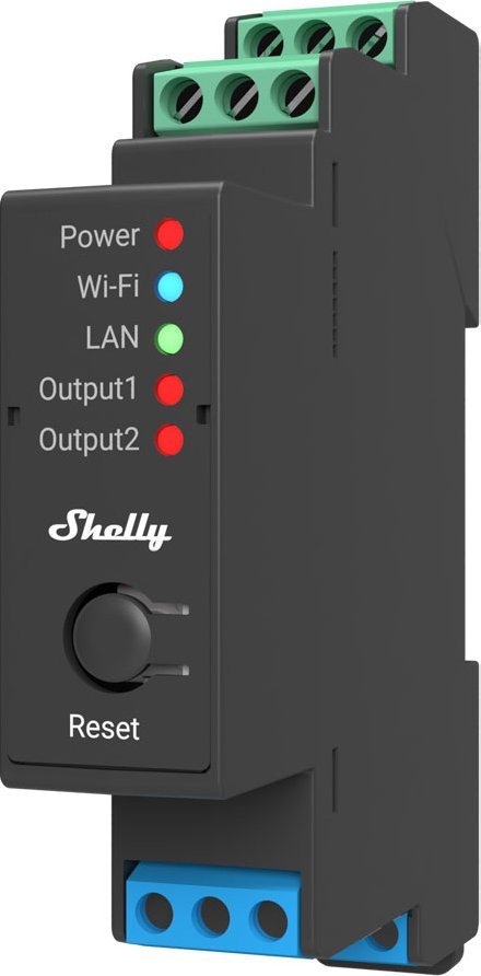 Shelly Pro 2 (2 x styk bezpotencjałowy 16A) WIFI/LAN