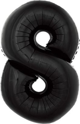 GoDan Balon foliowy "8" czarny 85cm