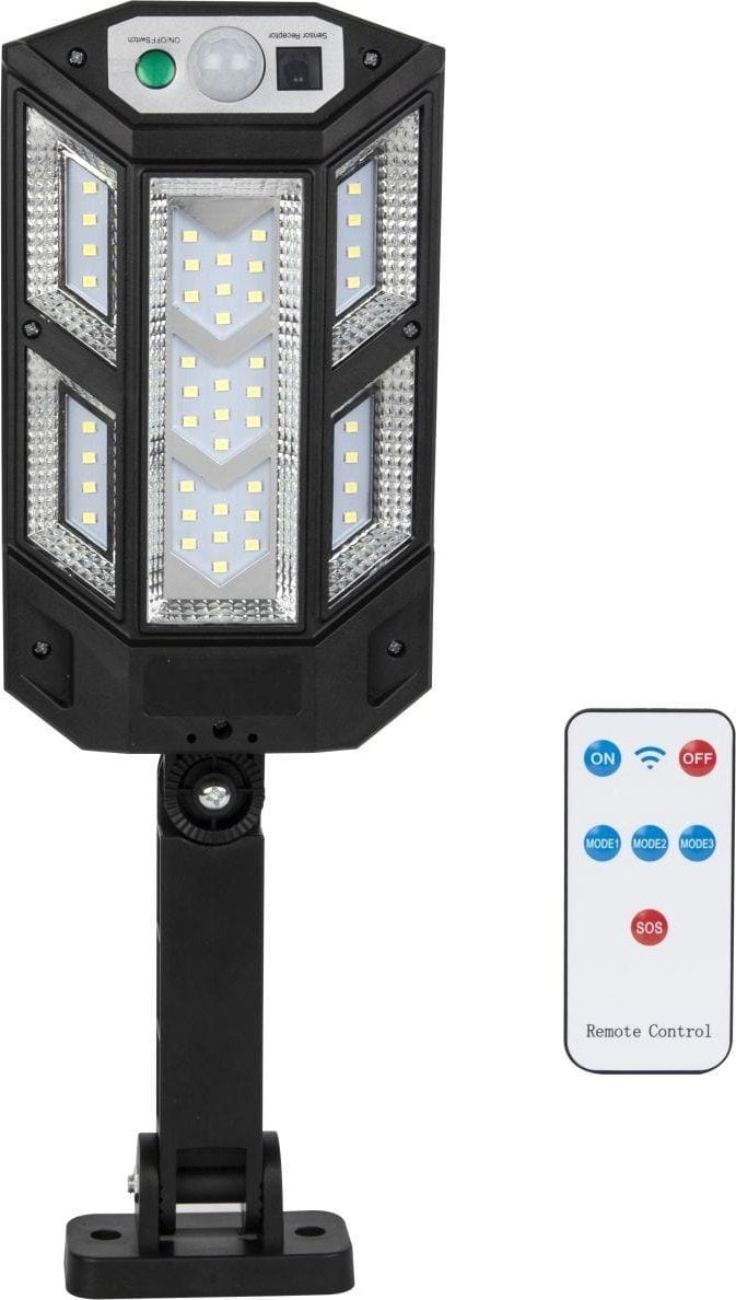 LAMPA ULICZNA LATARNIA SOLARNA 43LED + PILOT CZUJNIK RUCHU I ZMIERZCHU