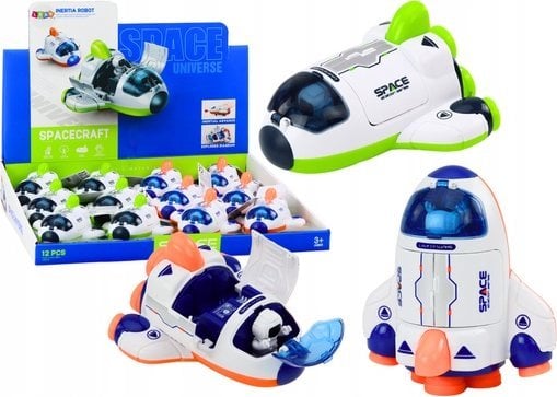 LeanToys Mały Statek Kosmiczny Jeżdżący Otwierany Kokpit Zielony Pomarańczowy