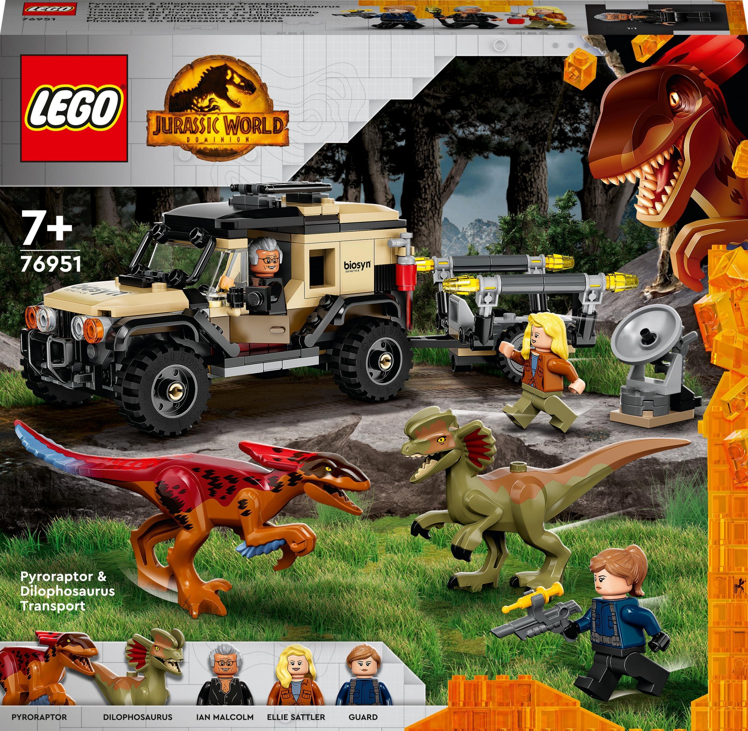 LEGO Jurassic World Transport pyroraptora i dilofozaura (76951)