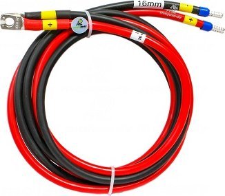 Mojeledy 2x 150cm czerwony i czarny kabel łączeniowy akumulatora inwertera 16mm