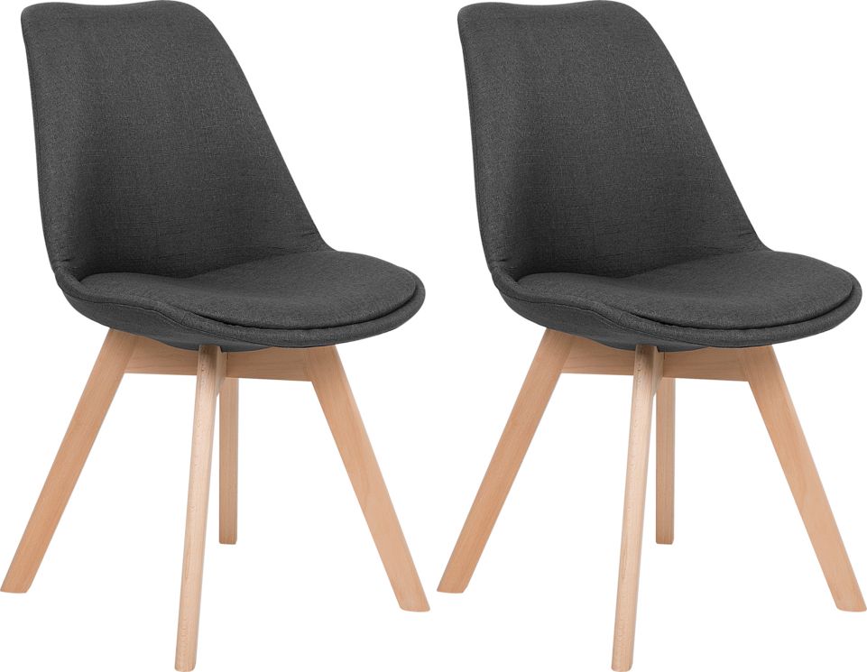 Shumee Zestaw 2 krzeseł do jadalni ciemnoszary DAKOTA II
