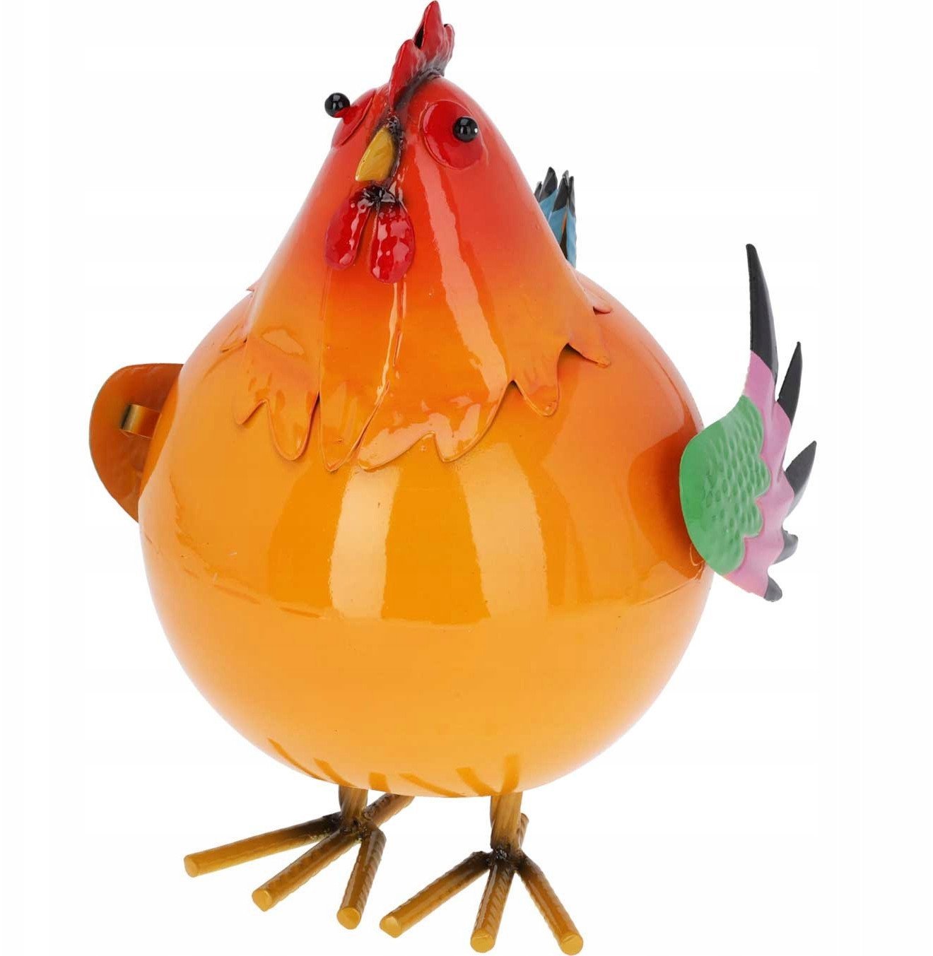 Kolorowa figurka metalowy kogut, 21 x 25 x 28 cm