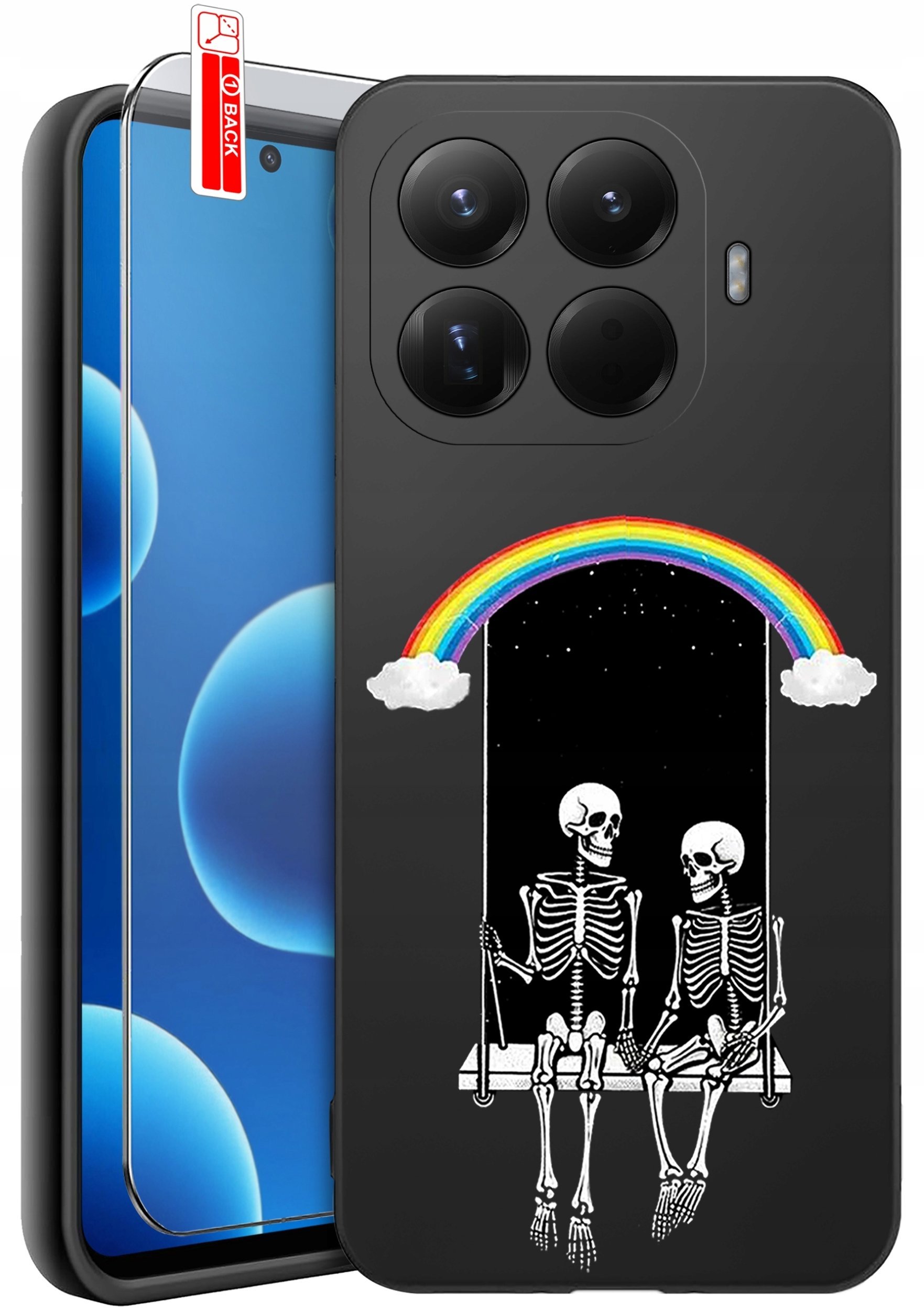 krainaGSM ETUI do Xiaomi 15T Pro 5G Czaszka SKUUT Szkielet Halloween Wzory + SZKŁO 9H