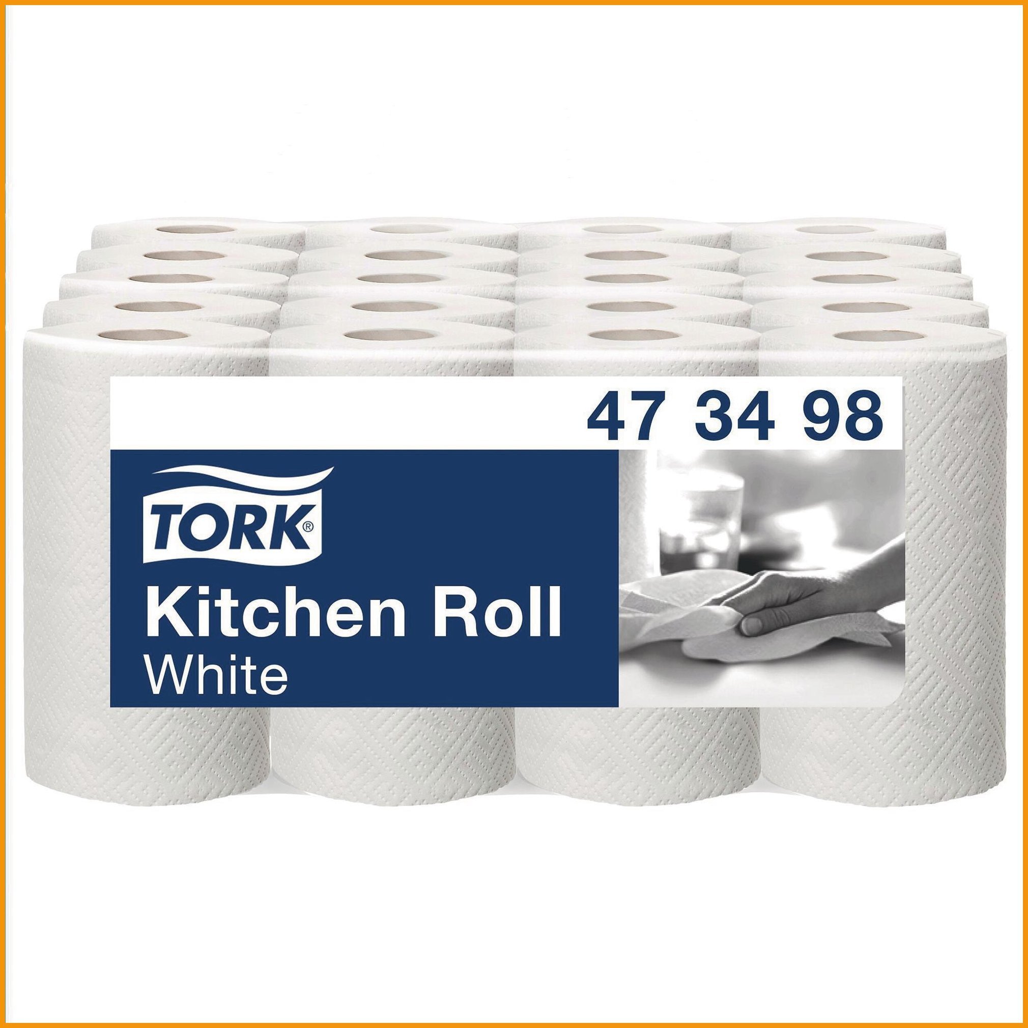 Tork Køkkenrulle Tork Plus 2-lag 20.4 m Hvid,5 pk x 4 Rl/krt