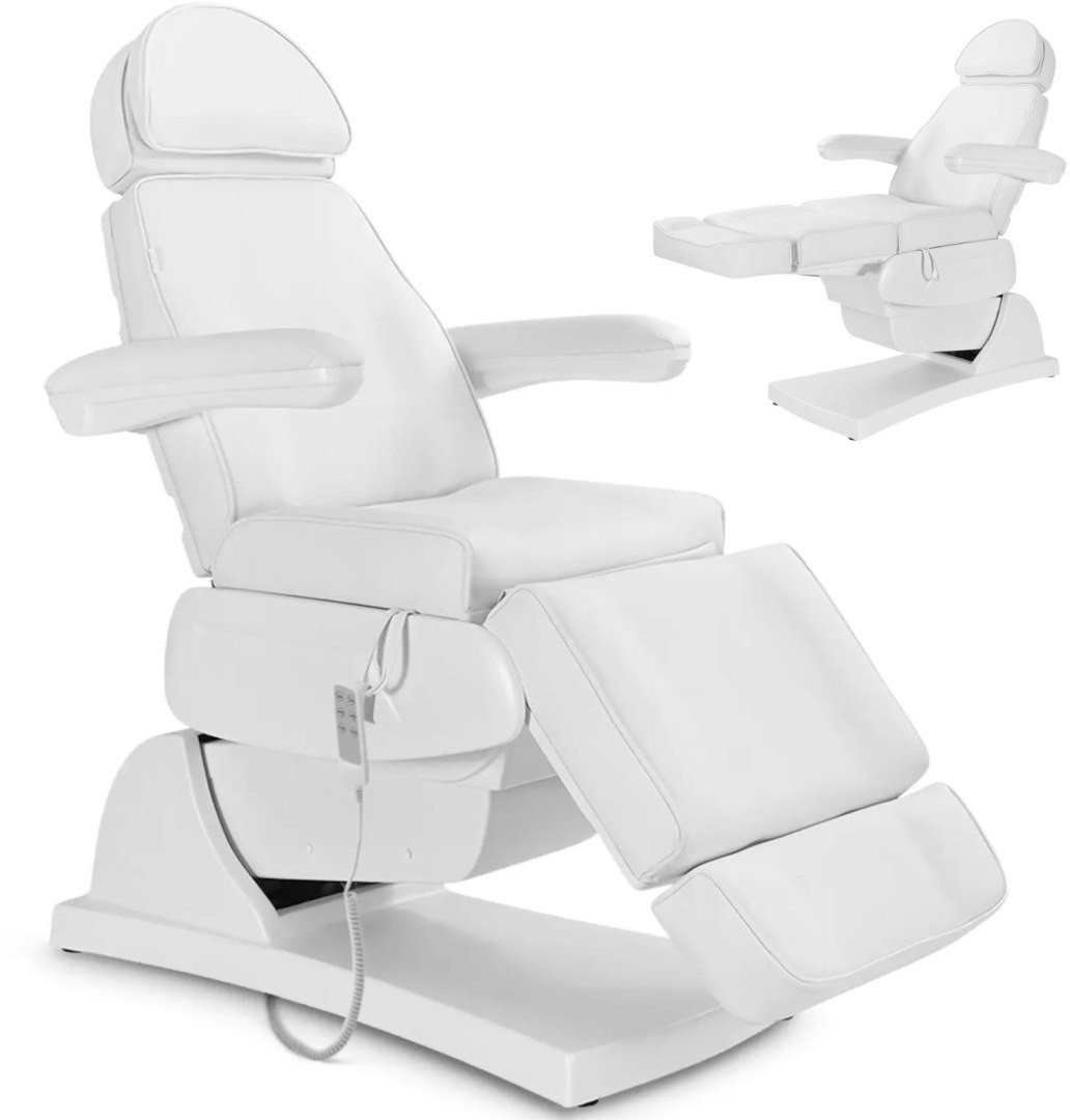 Fotel kosmetyczny do tatuażu masażu spa elektryczny 3 silniki 200 W LATINA - biały Physa