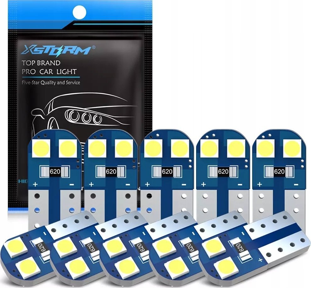 SKLEPLEDY 10x ŻARÓWKI LED W5W T10 POSTOJÓWKI MOCNE 4 SMD3030