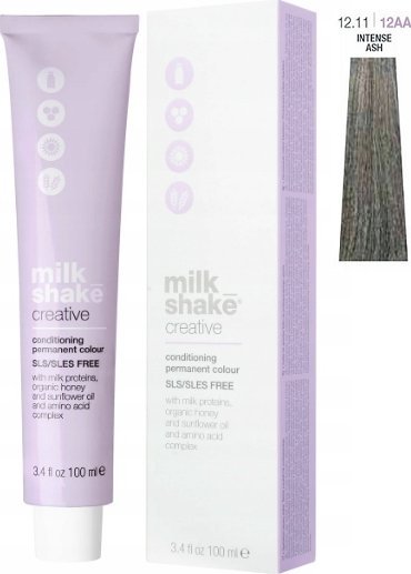 Milk Shake Milk Shake, Creative, SLS/SLES-Free, Permanent Hair Dye, 12.1112AA Intense Ash, 100 ml For Women