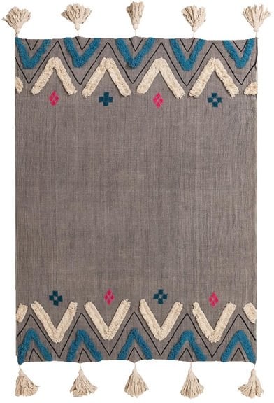 Bawełniany koc z chwostami, szary KZCH_1