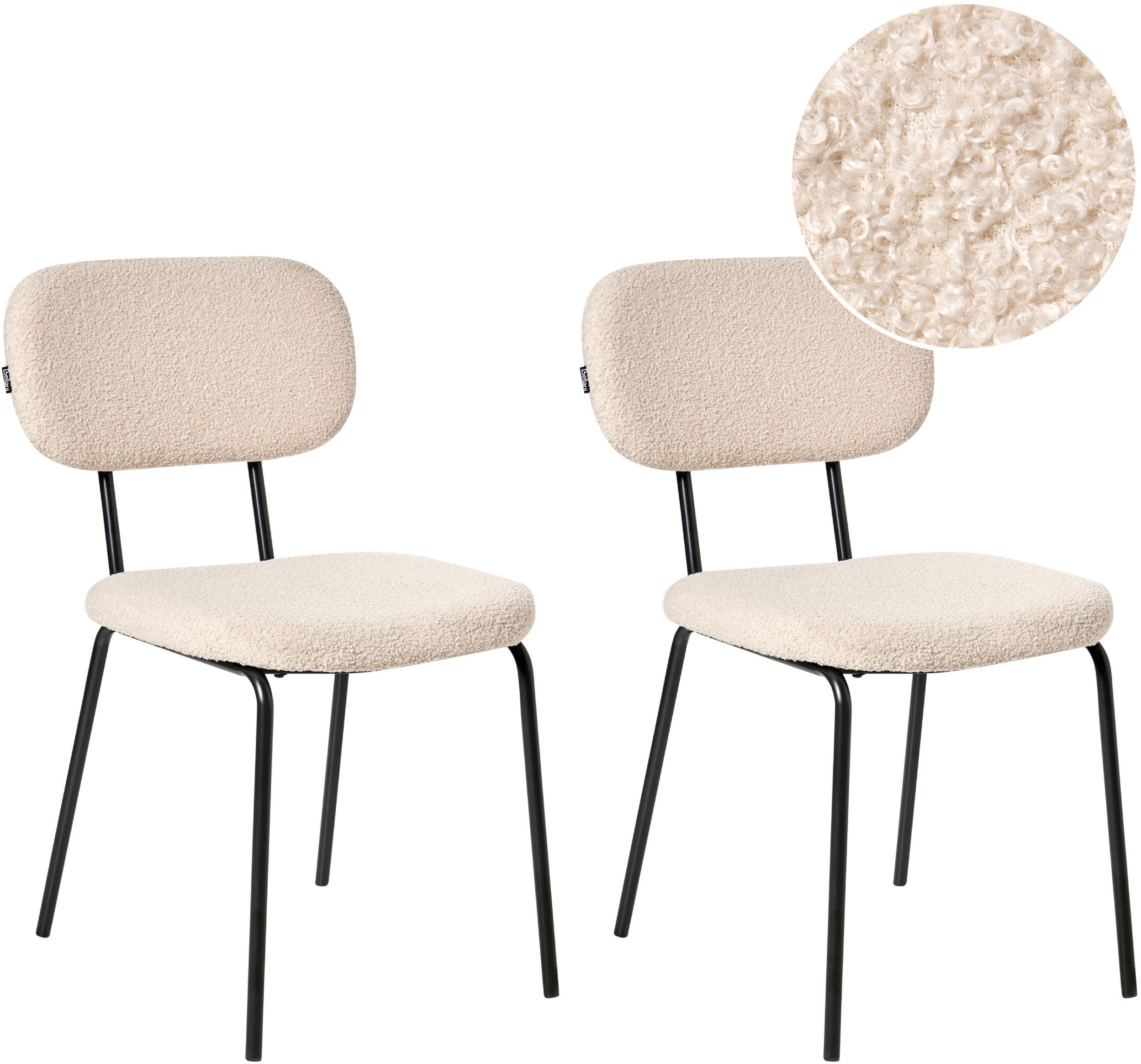 Zestaw 2 krzeseł ADAIR Boucle Beżowy