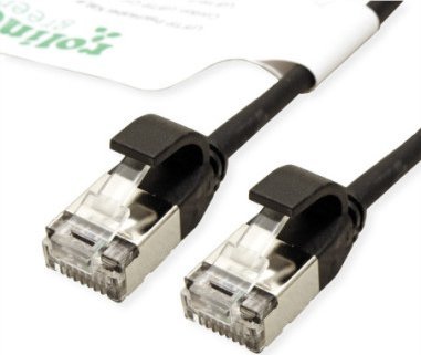 Roline ROLINE GREEN F/UTP DataCenter Patch Cord Cat.6A (Class EA), LSOH, bardzo cienki, czarny, 1,5 m
