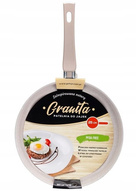 Patelnia do jajek nieprzywierająca 25cm beżowa
