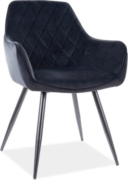 SIGNAL MEBLE Krzesło LINEA VELVET czarne SIGNAL