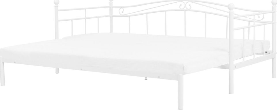 Beliani Łóżko wysuwane metalowe 80 x 200 cm białe TULLE