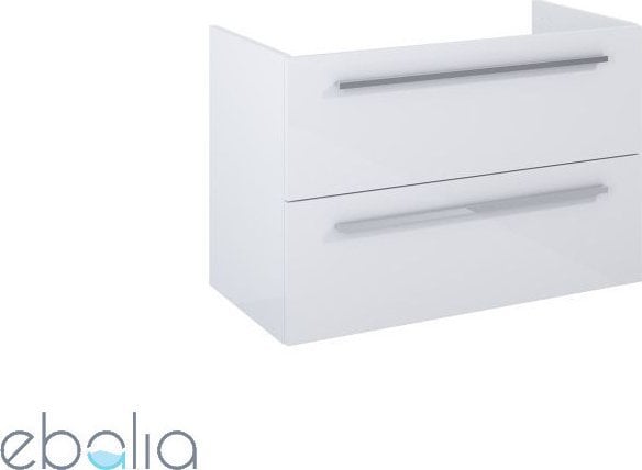 Alkotest A857972806 / ROCA / KWADRO / KOMODA ŁAZIENKOWA 80 CM Z 2 SZUFLADAMI, DO KOMPLETACJI Z SZAFKAMI ORAZ BLATAMI, BIAŁY POŁYSK / ZAMIENNIK 166716