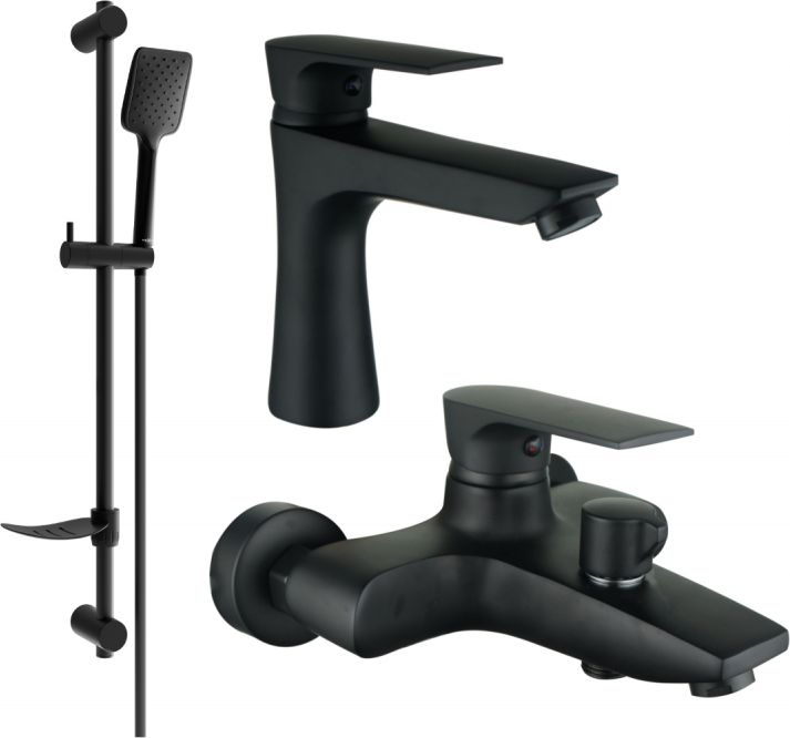 Mexen Mexen Axel DF62 zestaw wannowy, czarny - 73803DF62-70