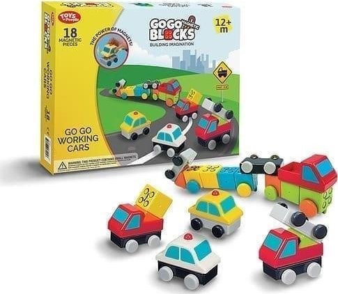 Klocki magnetyczne Ruchome Samochody 18el