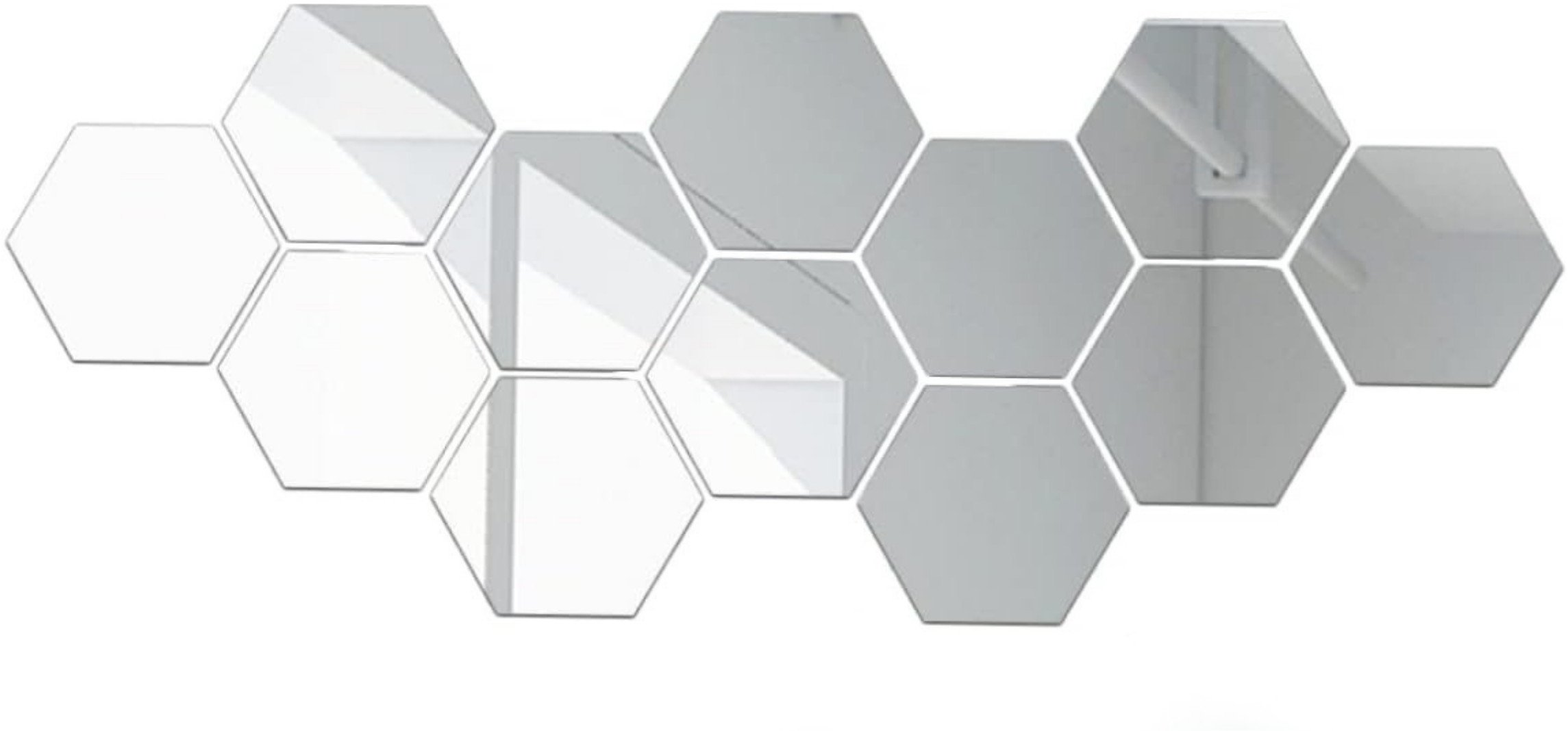 AG543J Naklejki lustro sześciokąty 12x11cm 12szt