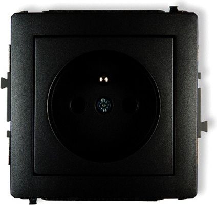 Karlik Deco gniazdko podtynkowe pojedyńcze z uziemieniem czarny mat (12DGP-1z)