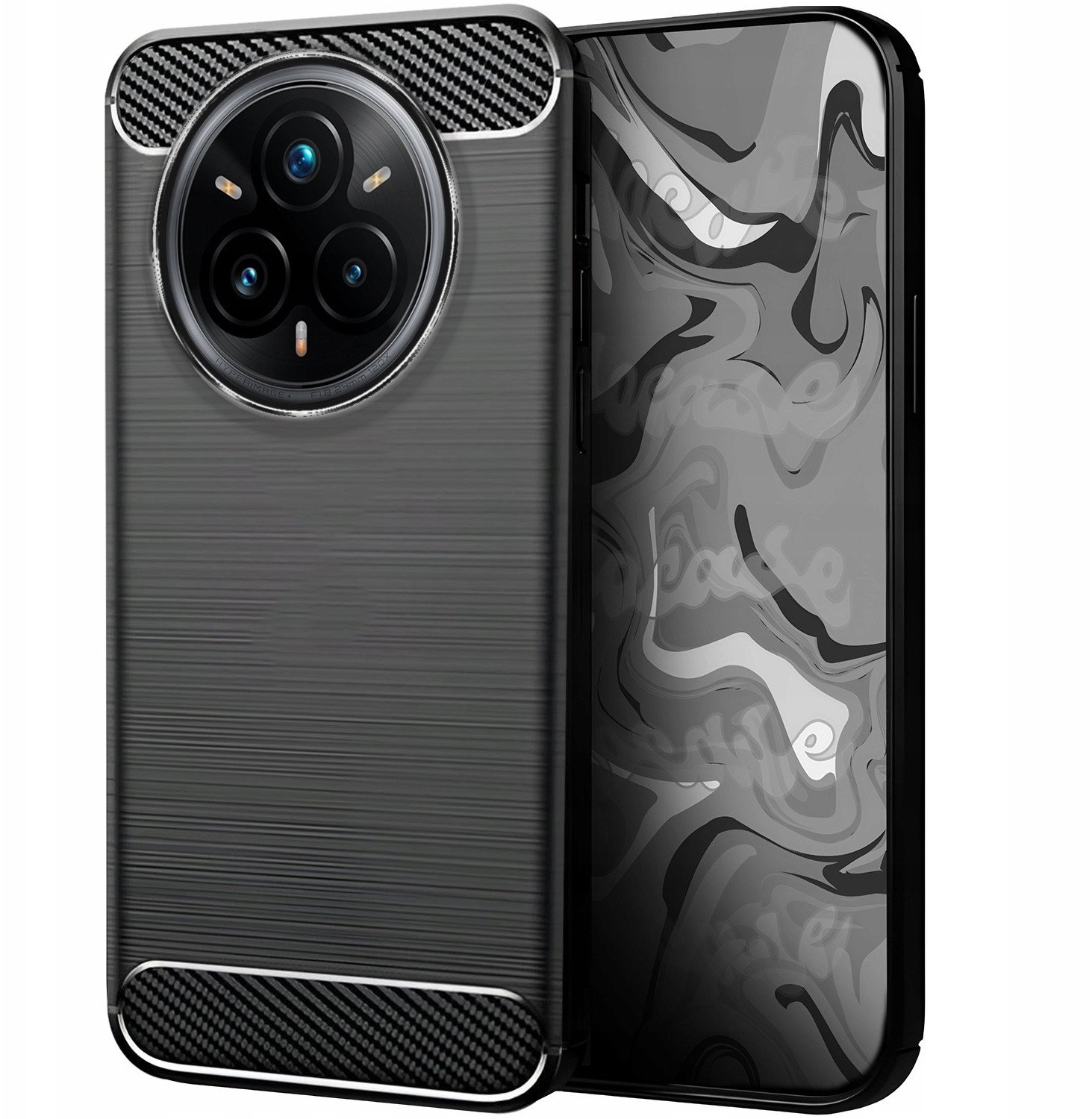Etui do Realme 14 Pro Plus 5G (Czarne, Pancerne, Karbon, Pokrowiec, Plecki)