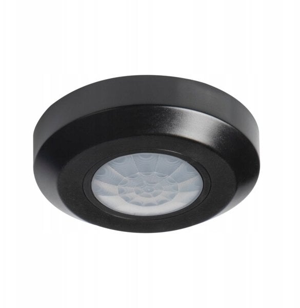 Czujnik ruchu PIR ZONA MINI-B 200VA Ø7,6 max 8m 360 st. IP20 IIkl. nastropowy czarny 37378