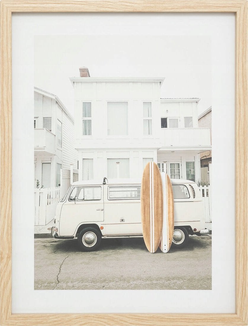 Atmosphera Plakat w ramie z retro samochodem VIVIEN, 30 x 40 cm