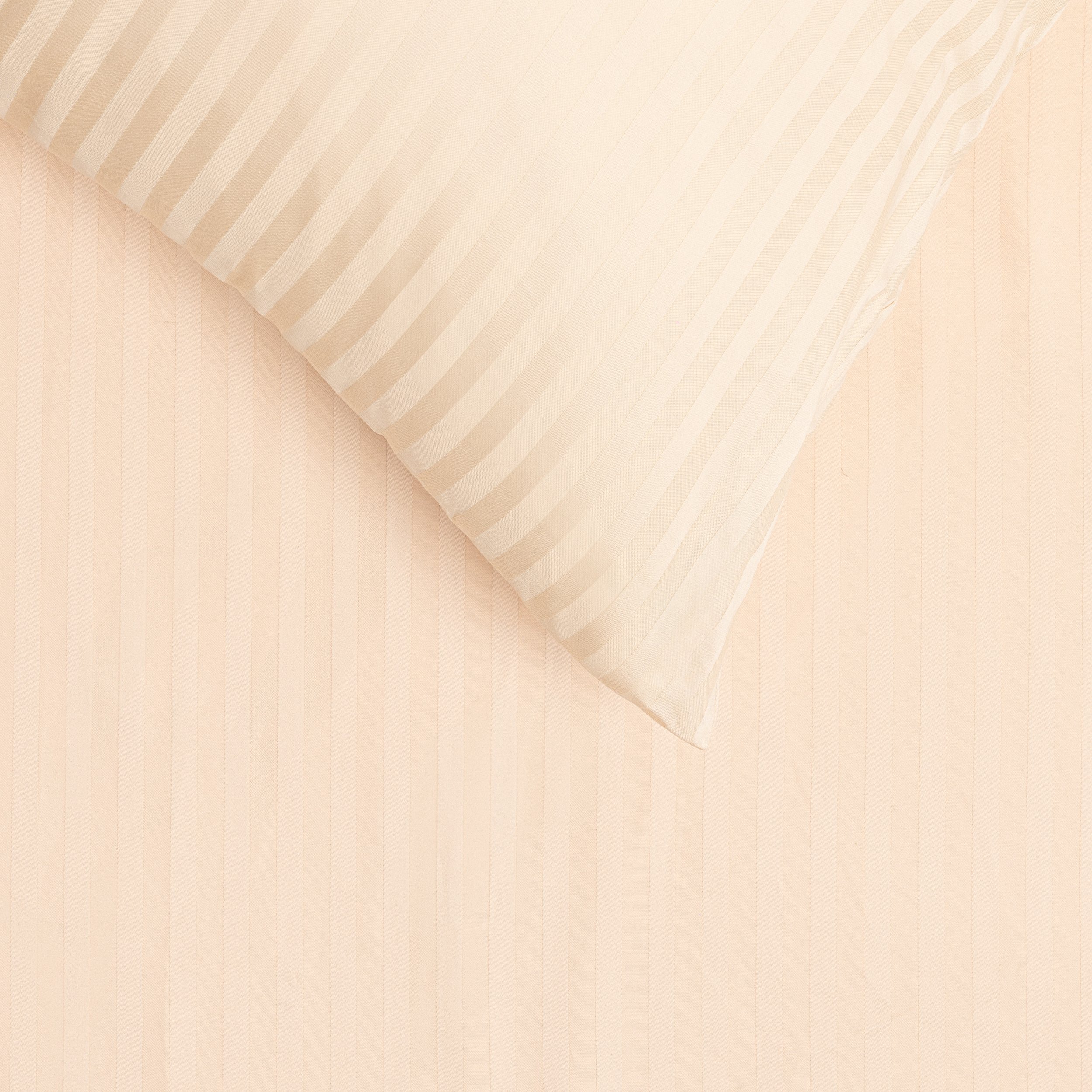 BED COV SET Striped Beige SATEEN 200x220