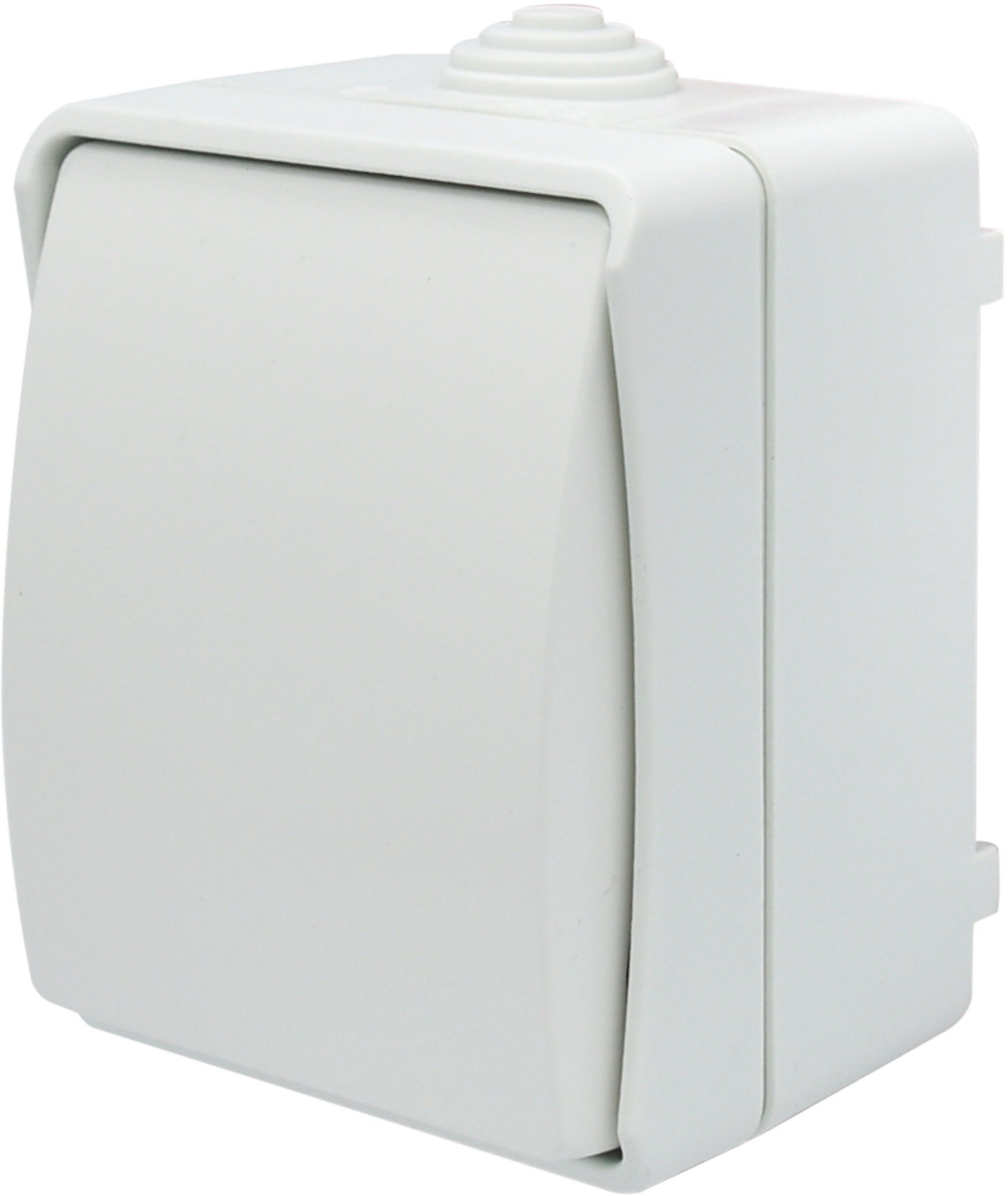 Łącznik pojedynczy zwierny dzwonek natynkowy Aqua Plus IP44 biały 40222