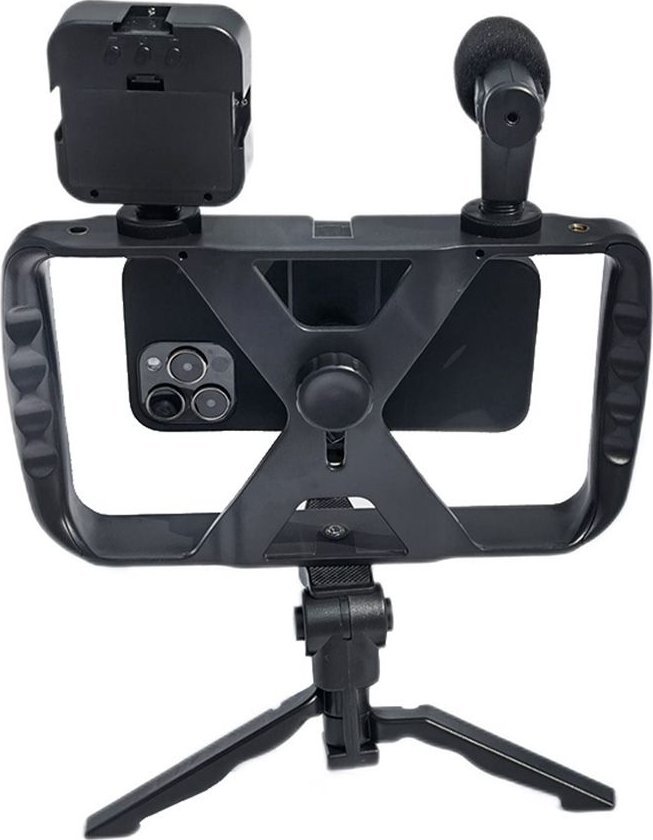 Selfie stick OEM Zestaw / uchwyt selfie z pilotem na bluetooth tripod do transmisji na żywo z lampą LED, mikrofonem, pilotem TL-49T