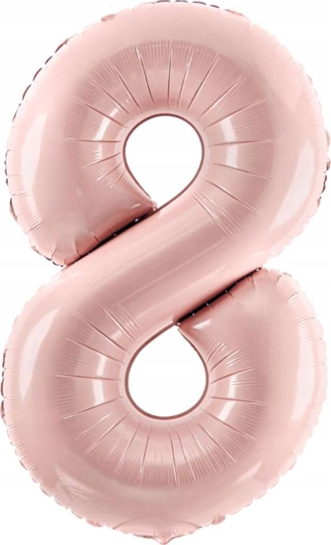 PartyDeco Balon foliowy 8 jasny różowy 7cm