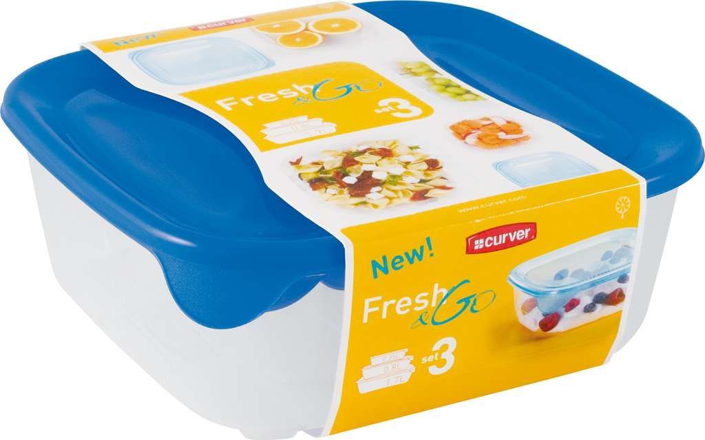 Curver Zestaw trzech pojemników Fresh&Go 3szt. (3253928924027)