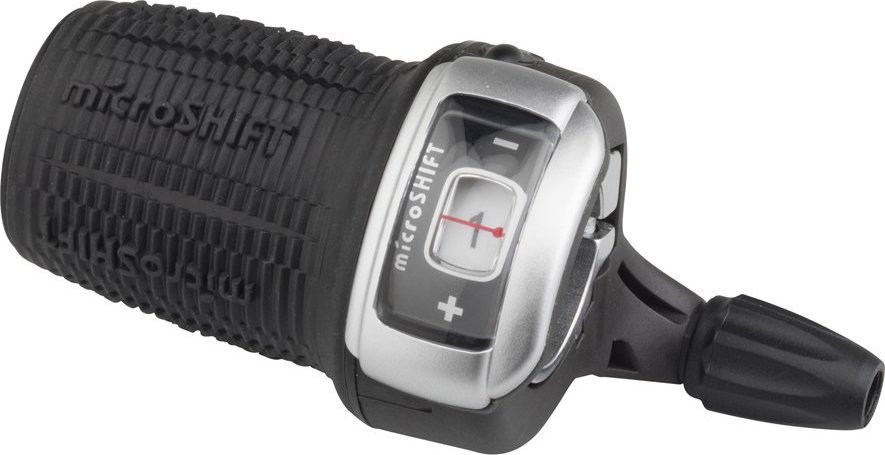 Microshift Manetka MICROSHIFT, Lewa, 3.rzędowa, Kompatybilna z Shimano, Twist Shifter, Friction/Optyczny Wskaźnik Przełożeń (NEW)