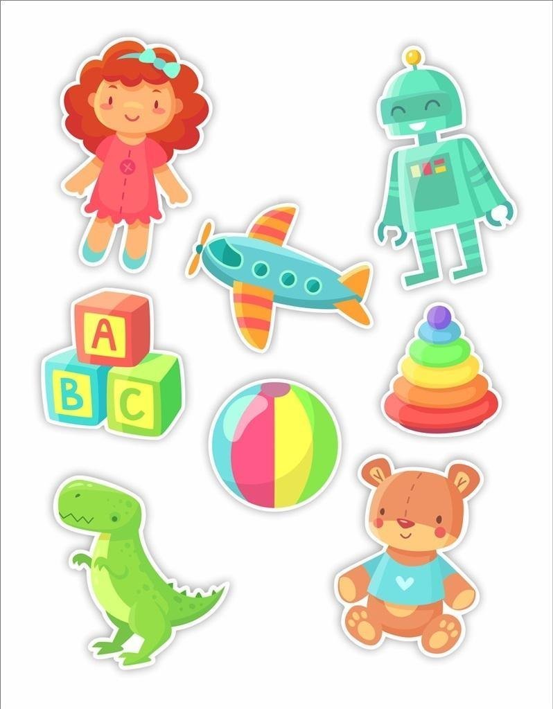 LearnHow Dekoracje okienne dwustronne - Zabawki 01 8szt