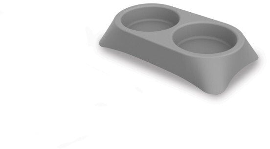 PETMAX Miska plastikowa STELLA DOUBLE 2x0,6 Szara