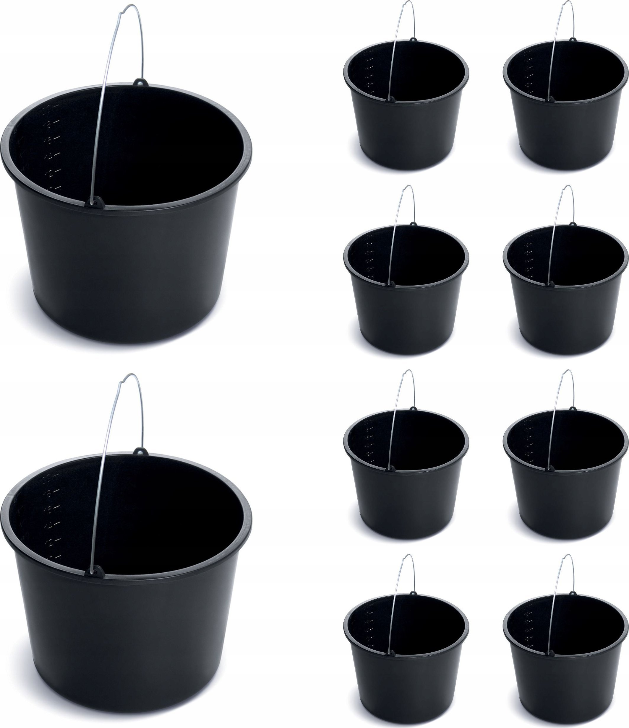 10x Wiadro budowlane 20l Gospodarcze plastikowe