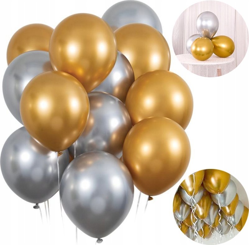 ZOLTA Balony metaliczne na ślub, urodziny Balon 100szt Zestaw
