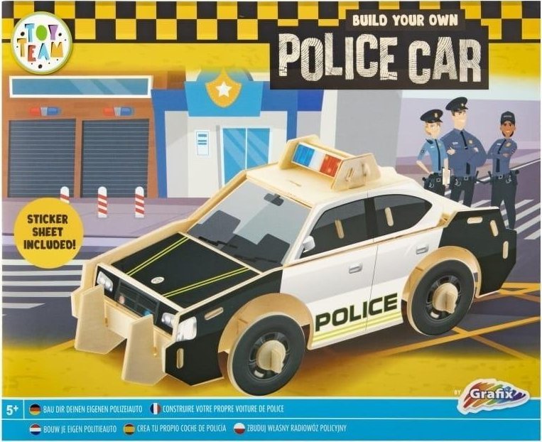 Drewniana konstrukcja pojazdu 3D Policja