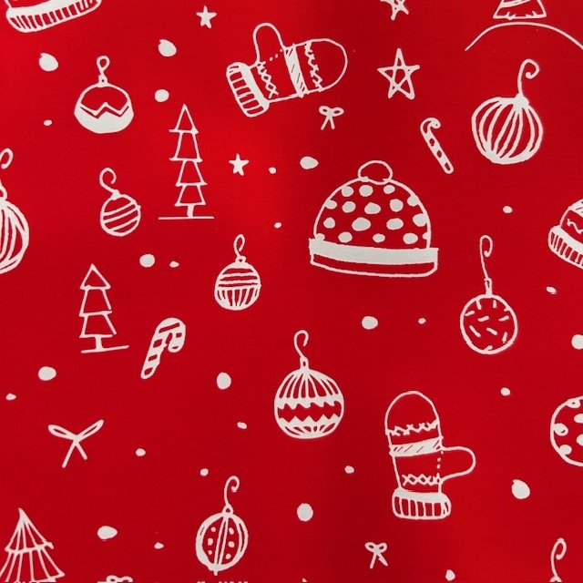 Papier świąteczny do pakowania czerwony święta wzorek 70cmx3m 3m111
