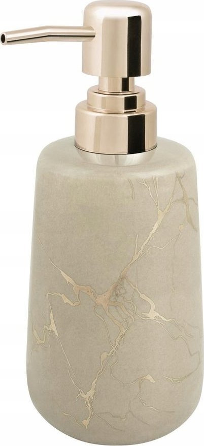 Dozownik do mydła AWD Interior Dozownik łazienkowy do mydła w płynie 410 ml złoty kamionka