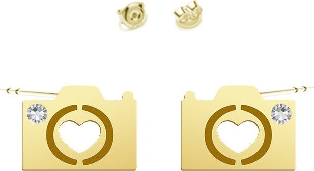 Radziszewska Jewellery Kolczyki Aparat Fotograficzny srebro pozłacane