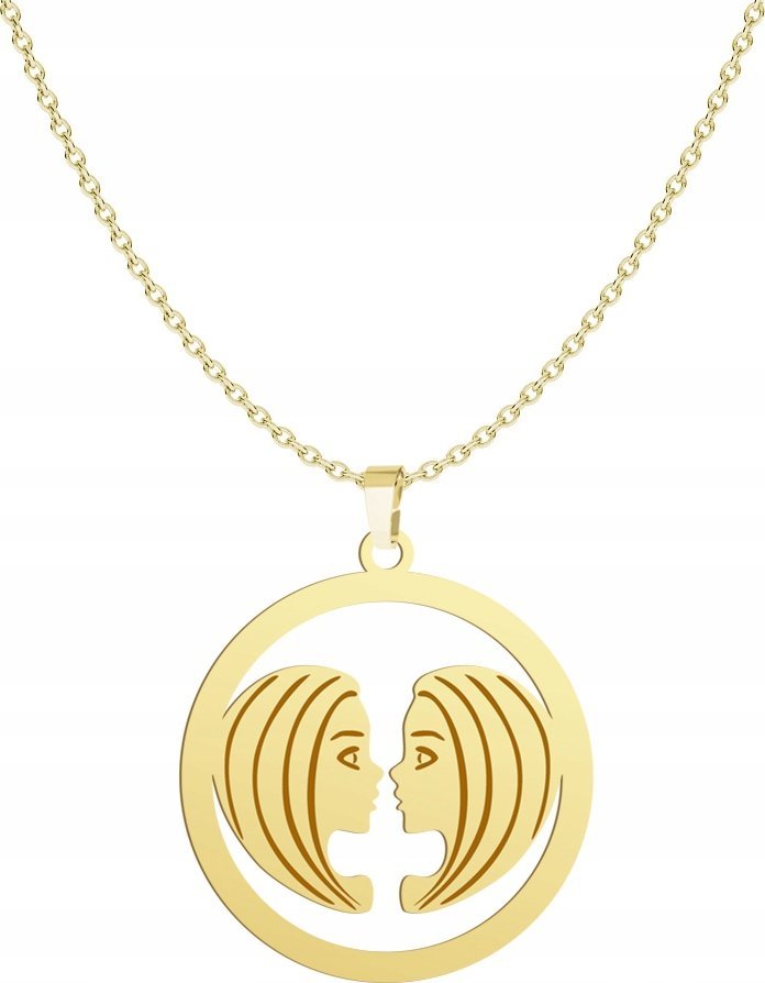 Radziszewska Jewellery Naszyjnik Złoty Znak Zodiaku Bliźnięta 925 GRAWER DEDYKACJA GRATIS