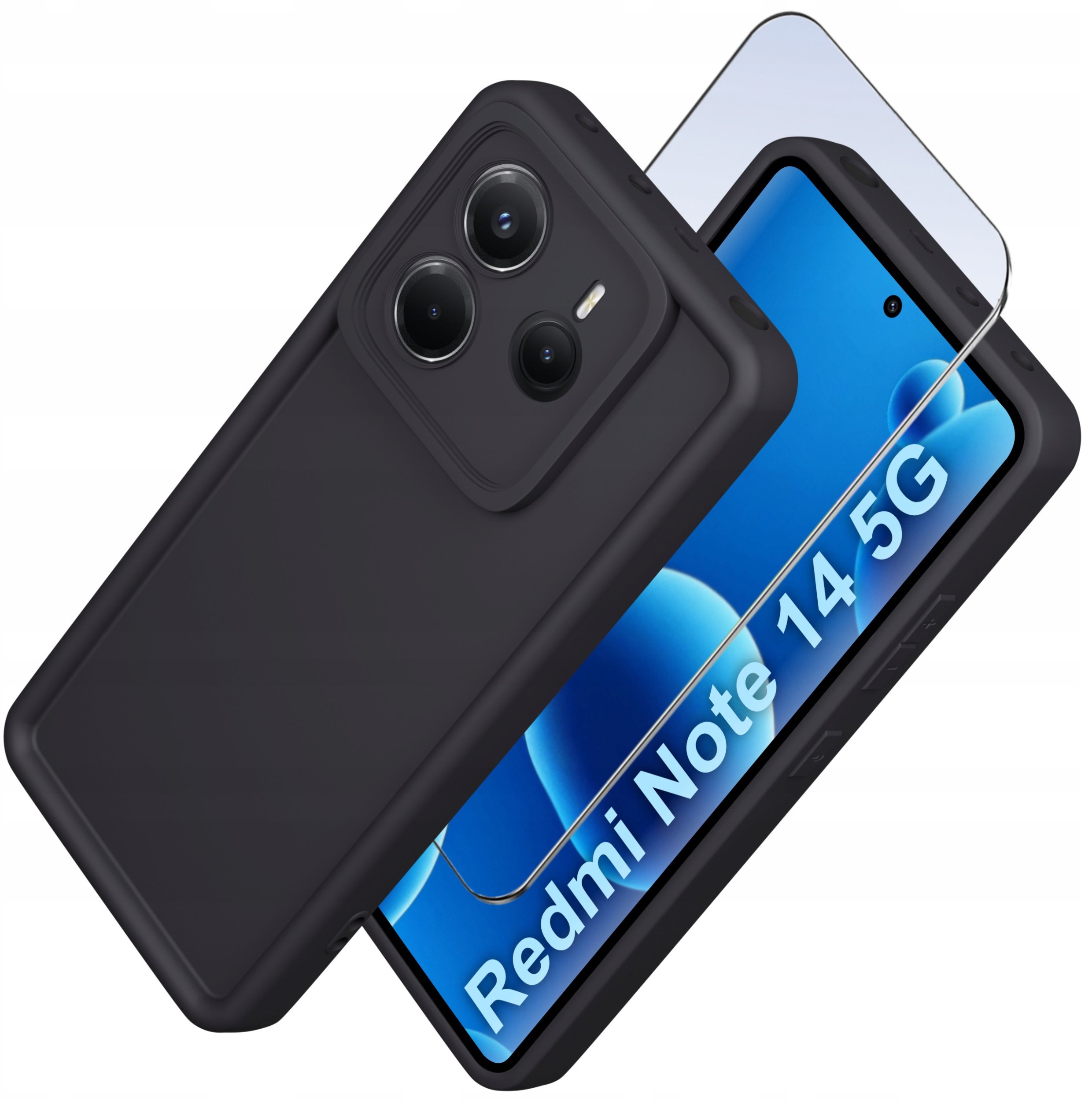 Etui do Xiaomi Redmi Note 14 5G silikonowe MATOWE + Szkło 9H