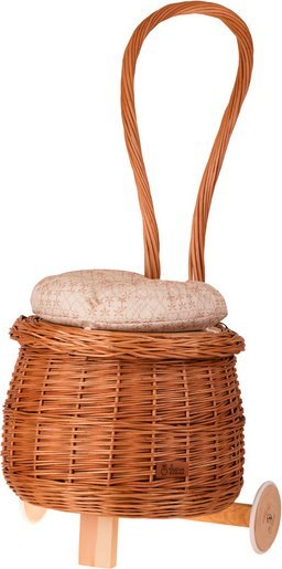 WickerPL Lasovia Design Salix Kosz Wiklinowy Mobilny z poduszką 43 H 41/95 cm