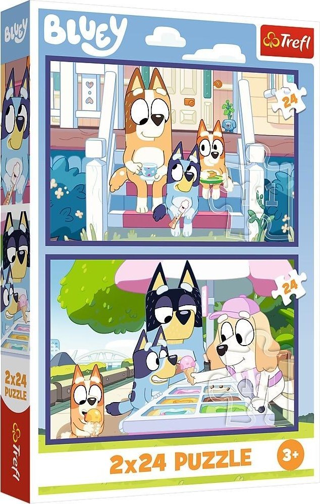 Trefl Puzzle Zabawna Bluey 2x24 elementów (34446)