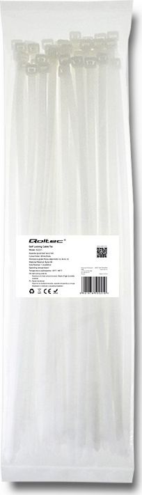 Organizer Qoltec Opaska zaciskowa Biały 50 sztuk (52221)